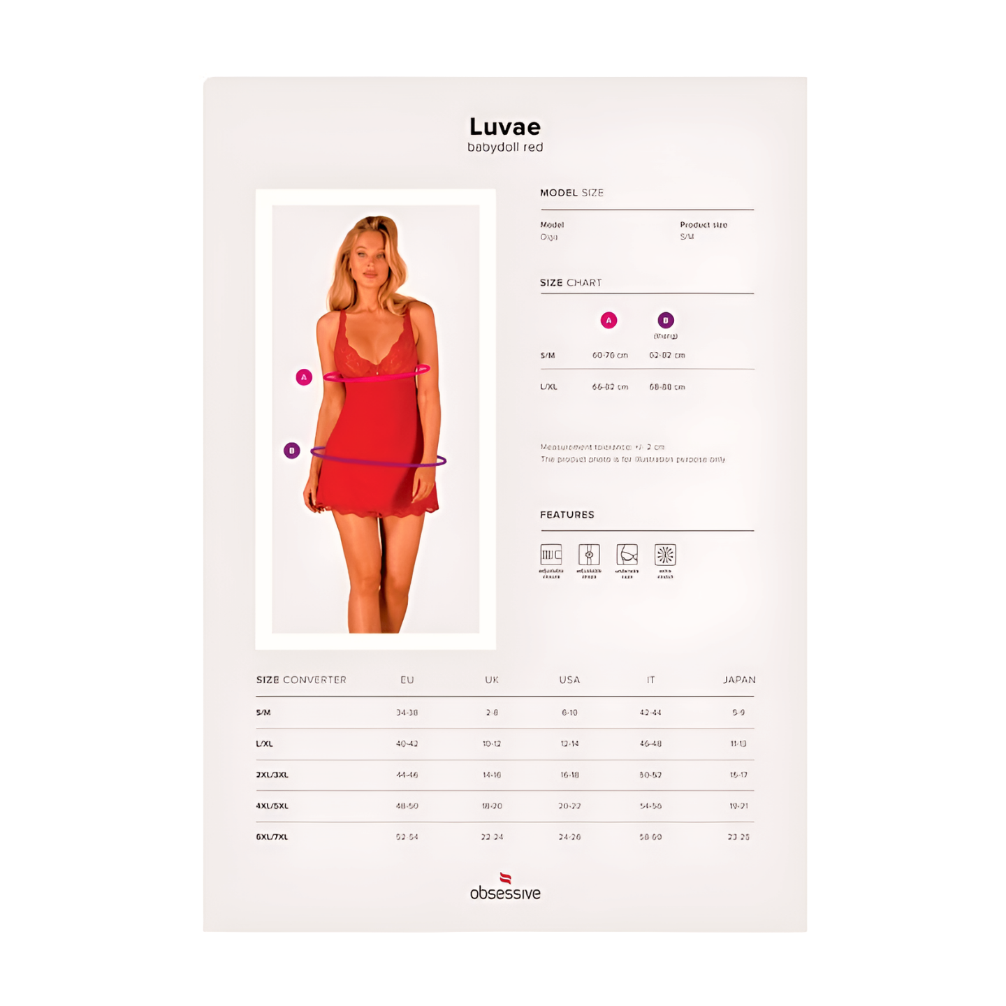 LUVAE BABYDOLL PUNAINEN – KAAIRITUKI, HELMI & STRINGIT