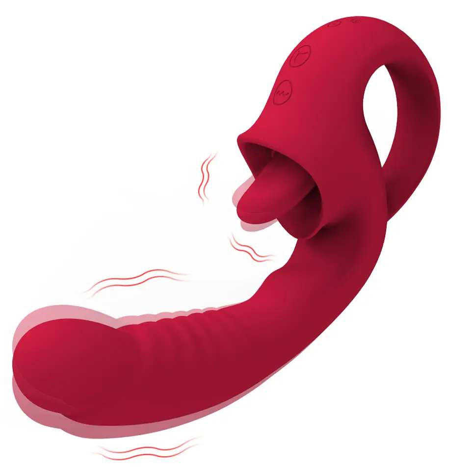 Vibraattori KIIHOTIN KIELI TOIMINTO PLEASUREZ, pehmeä ja joustava seksilelu hierontaan ja nautintoon.