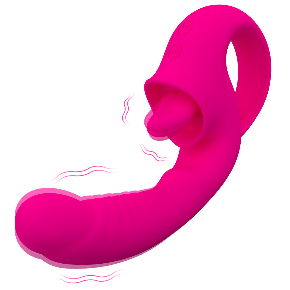 Pleasurez Kiihtiin Kieli Toiminto vibraattorin kuva, musta muotoilu ja erilaisia värivaihtoehtoja.