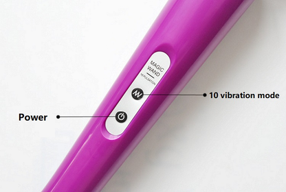 Naisten seksilelu PLEASUREZ WAND X10, avautuva kuva seksilelun muotoilusta ja tekstuurista.