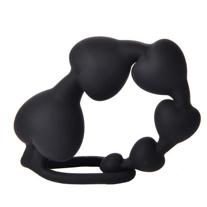 Pleasurez-merkkiinen sydämen muotoinen anaalihelmi, näkyvissä läpinäkyvä ja pehmeä materiaali, ergonominen muoto.