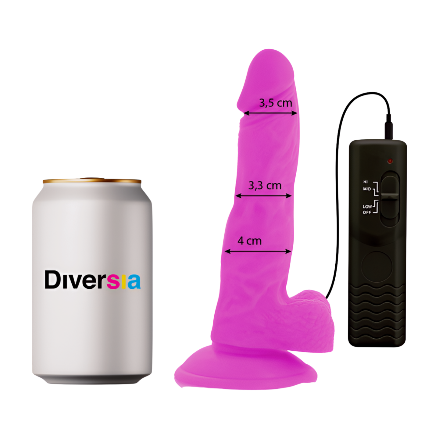 DIVERSIA DILDO 18CM - Puuhabox 