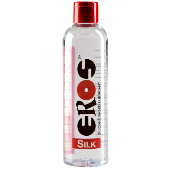 Eros Silikoniliukuvoide 100ml, liukuvoide sisältää silikonia, sopii intiimiin käyttöön, pakkauksessa korkki ja selkeä etiketti