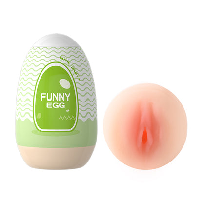 FUNNY EGG MASTURBAATTORI – PEHMEÄ & KOMPAKTI MASTURBOINTIMUNA - Puuhabox 