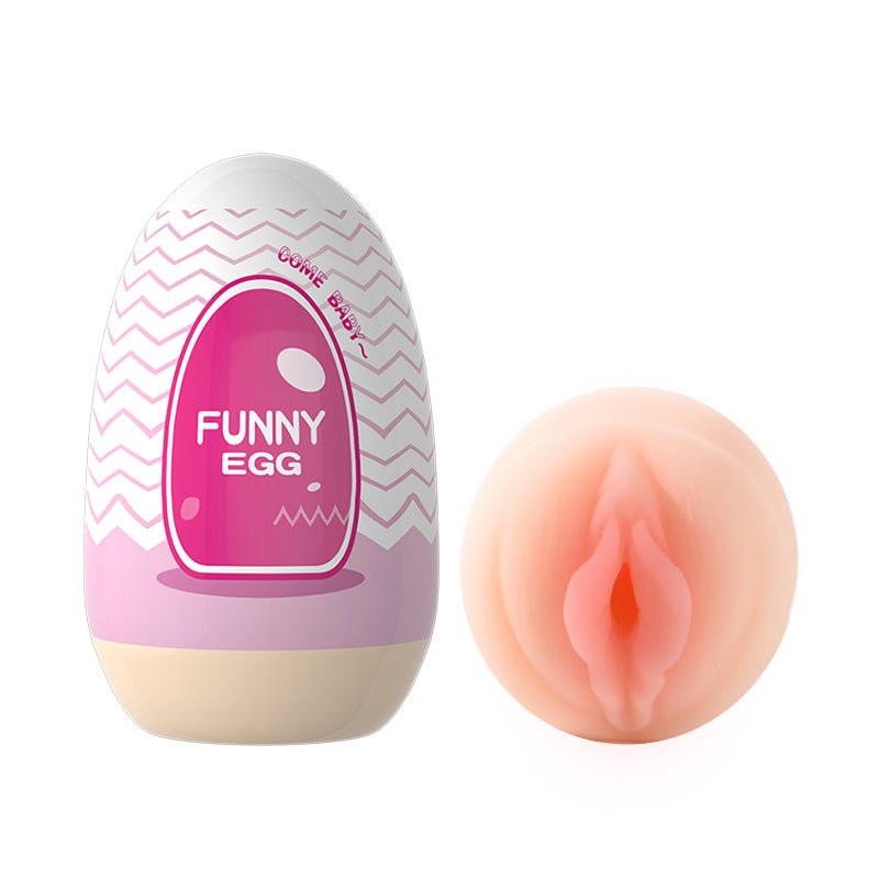 FUNNY EGG MASTURBAATTORI – PEHMEÄ & KOMPAKTI MASTURBOINTIMUNA - Puuhabox 