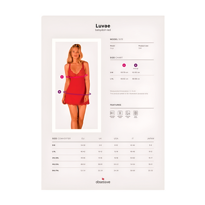 LUVAE BABYDOLL PUNAINEN – KAAIRITUKI, HELMI & STRINGIT - Puuhabox 